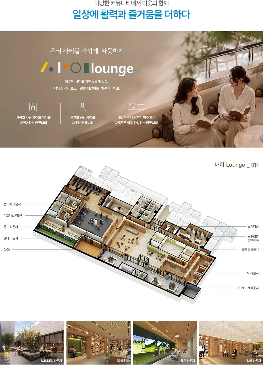 용인반도체클러스터 동일하이빌 파크밸리 사이 Lounge 커뮤니티 평면